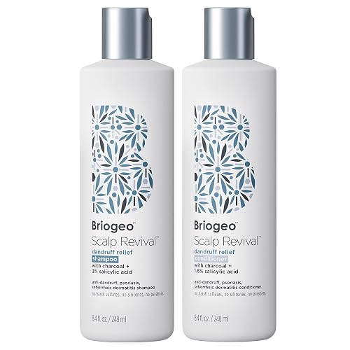 BRIOGEO SCALP REVIVAL ANTI-DANDRUFF SHAMPOO CONDITIONER BUNDLE, SULFATE-FREE, VEGAN 8.4OZ