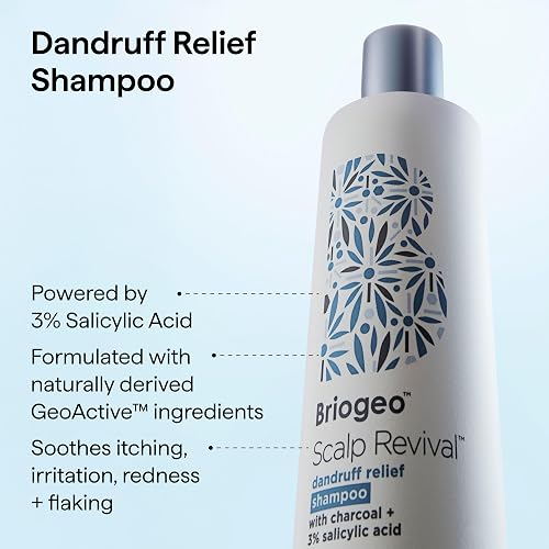 BRIOGEO SCALP REVIVAL ANTI-DANDRUFF SHAMPOO CONDITIONER BUNDLE, SULFATE-FREE, VEGAN 8.4OZ