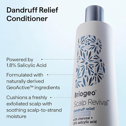 BRIOGEO SCALP REVIVAL ANTI-DANDRUFF SHAMPOO CONDITIONER BUNDLE, SULFATE-FREE, VEGAN 8.4OZ