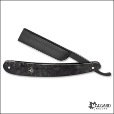 BOKER 140919 BLACK AMBOINA 6/8 SQUARE POINT STRAIGHT RAZOR, PROFESSIONALLY HONED