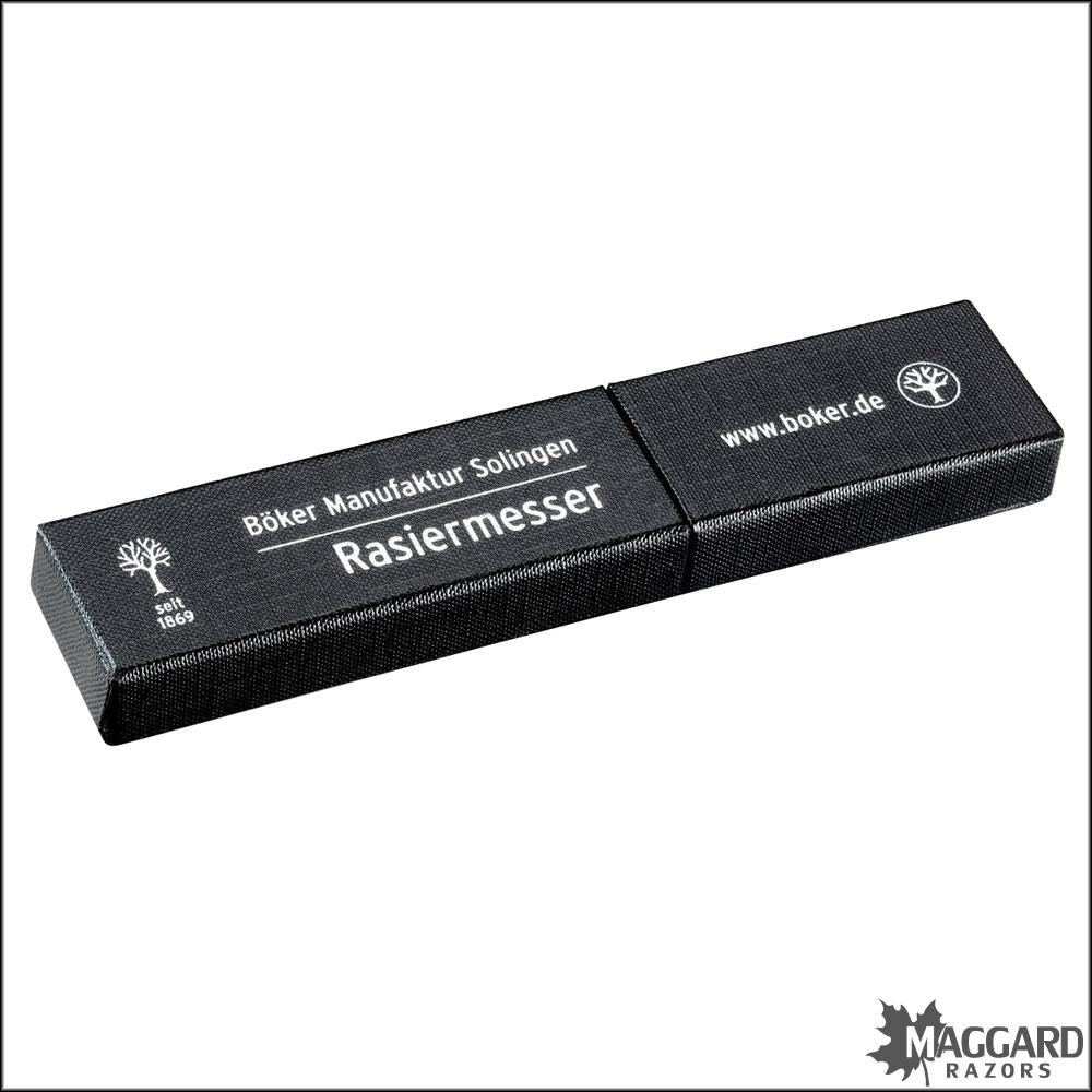 BOKER 140427 THE CELEBRATED EBENHOLZ EBONY 5/8 ROUND POINT STRAIGHT RAZOR, PROFESSIONALLY HONED
