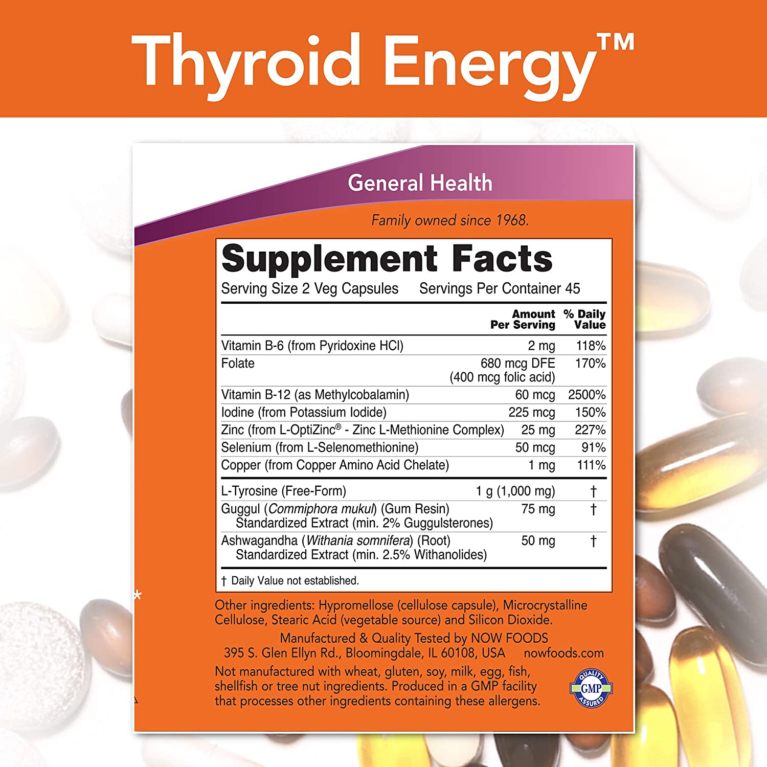 NOW Foods Thyroid (L-Tyrosine) Energy - 90 Tablet-1