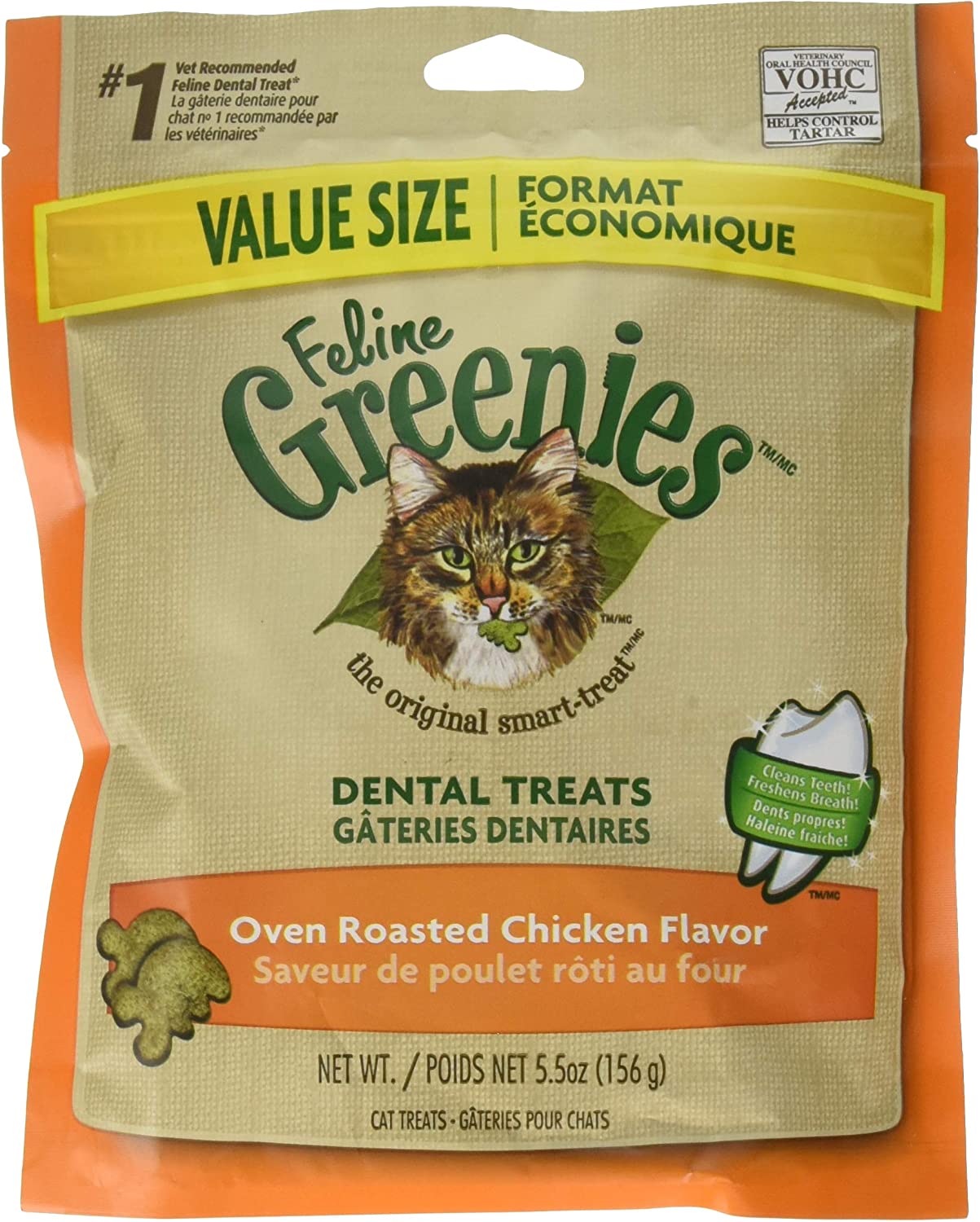 Greenies Feline Natural Dental Care Cat Treats - 5.5 Oz-0