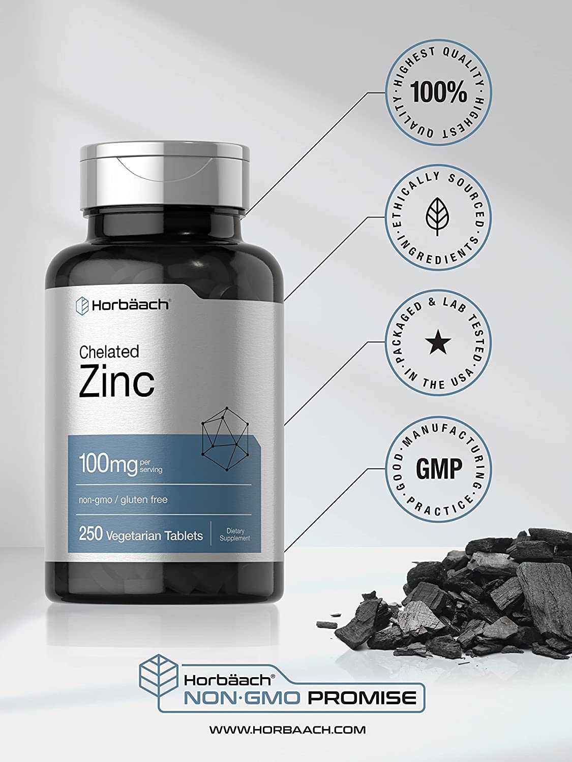 Horbaach Chelated Zinc Supplement - 250 Tablet-4