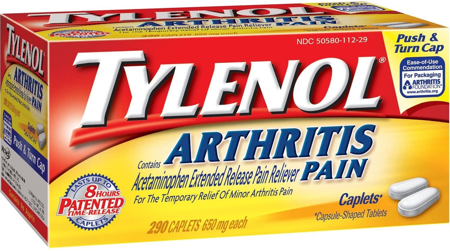 Tylenol Arthritis Pain Acetaminophen - 290 Tablet