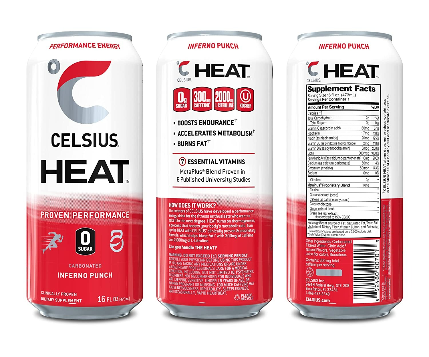 Celsius  Inferno Punch Performance Energy Drink 12 Pack - 473 ml-1