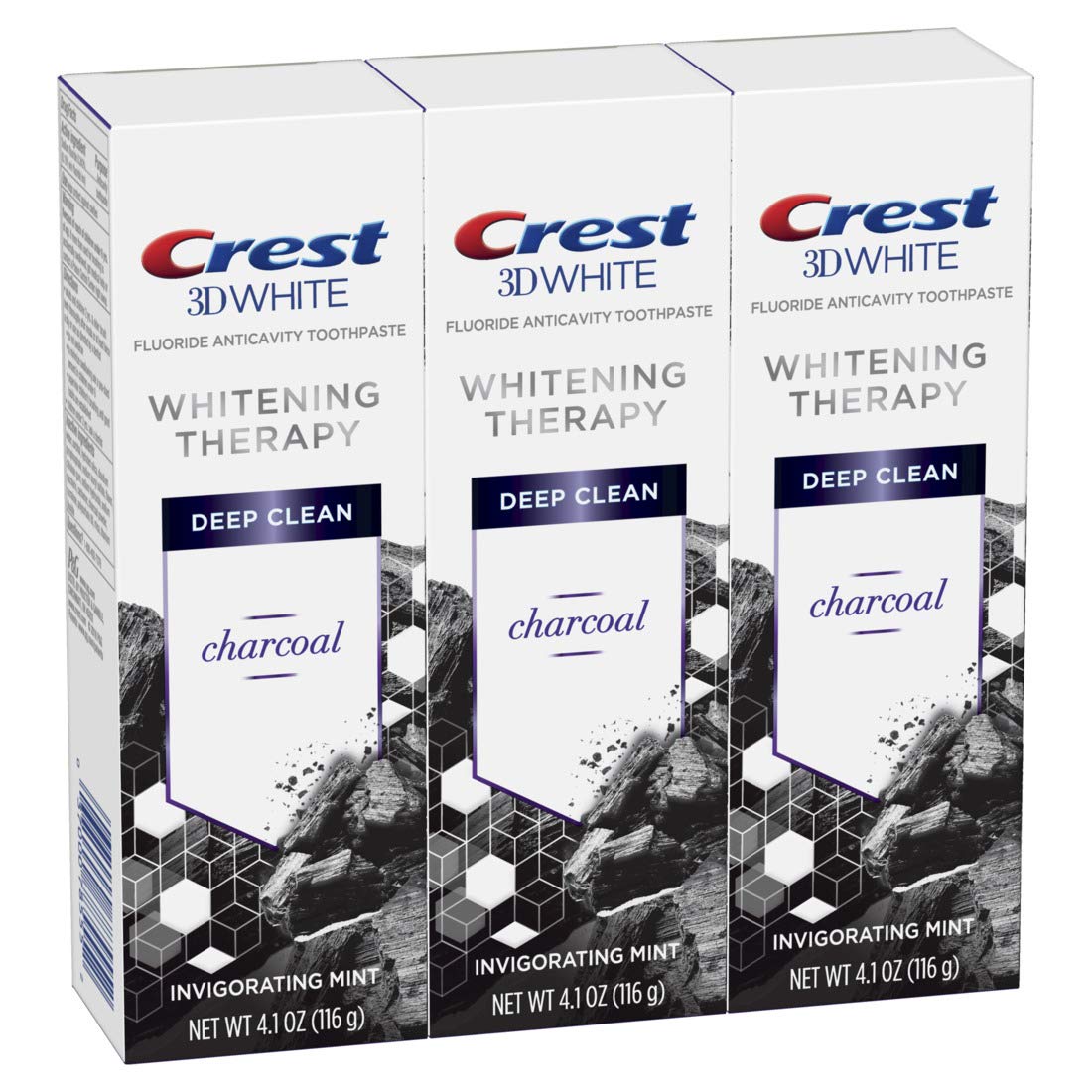 Crest Charcoal 3D White Toothpaste - 3'lü Paket