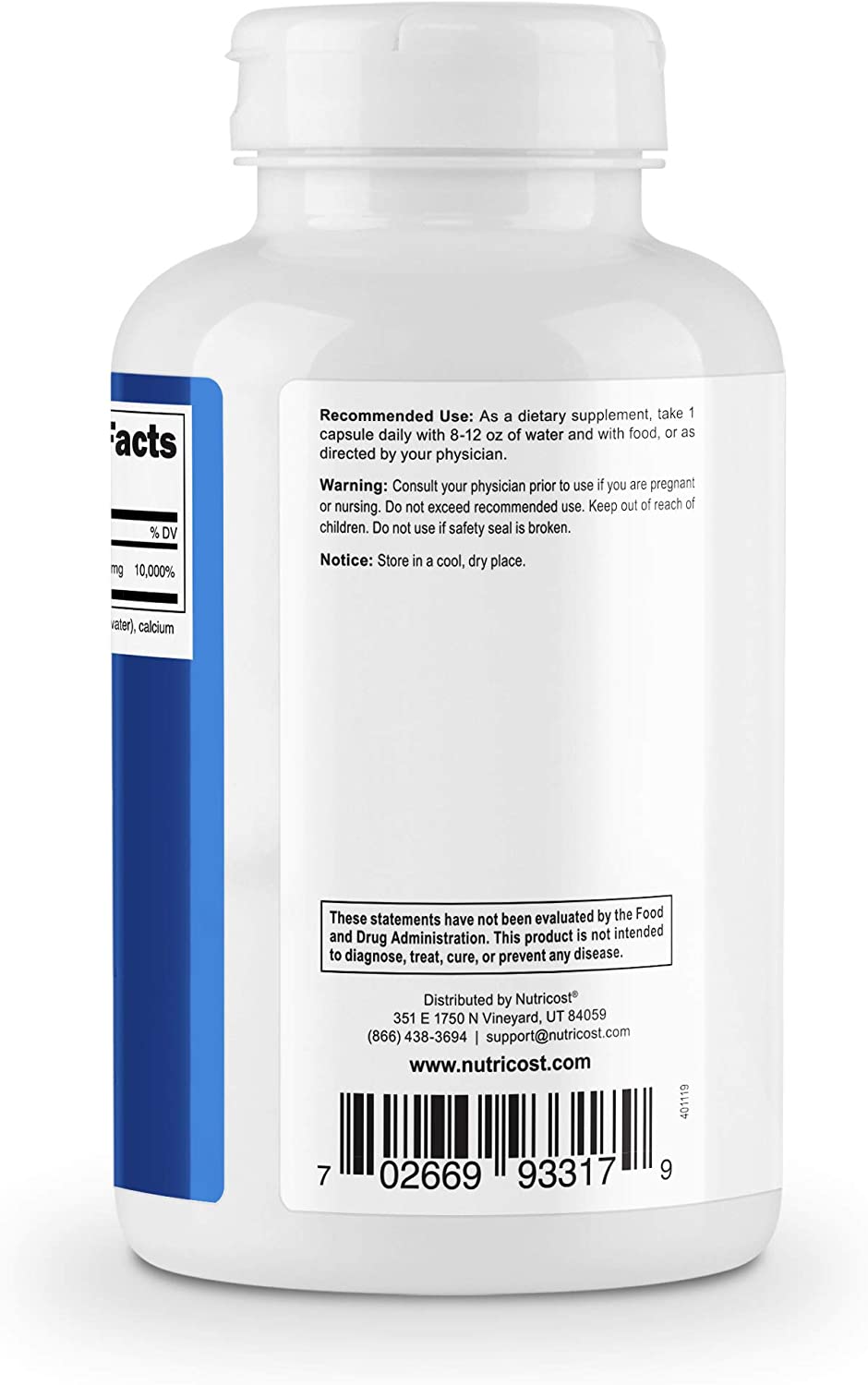 Nutricost Pantothenic Acid (Vitamin B5) 500mg - 240 Tablet-2