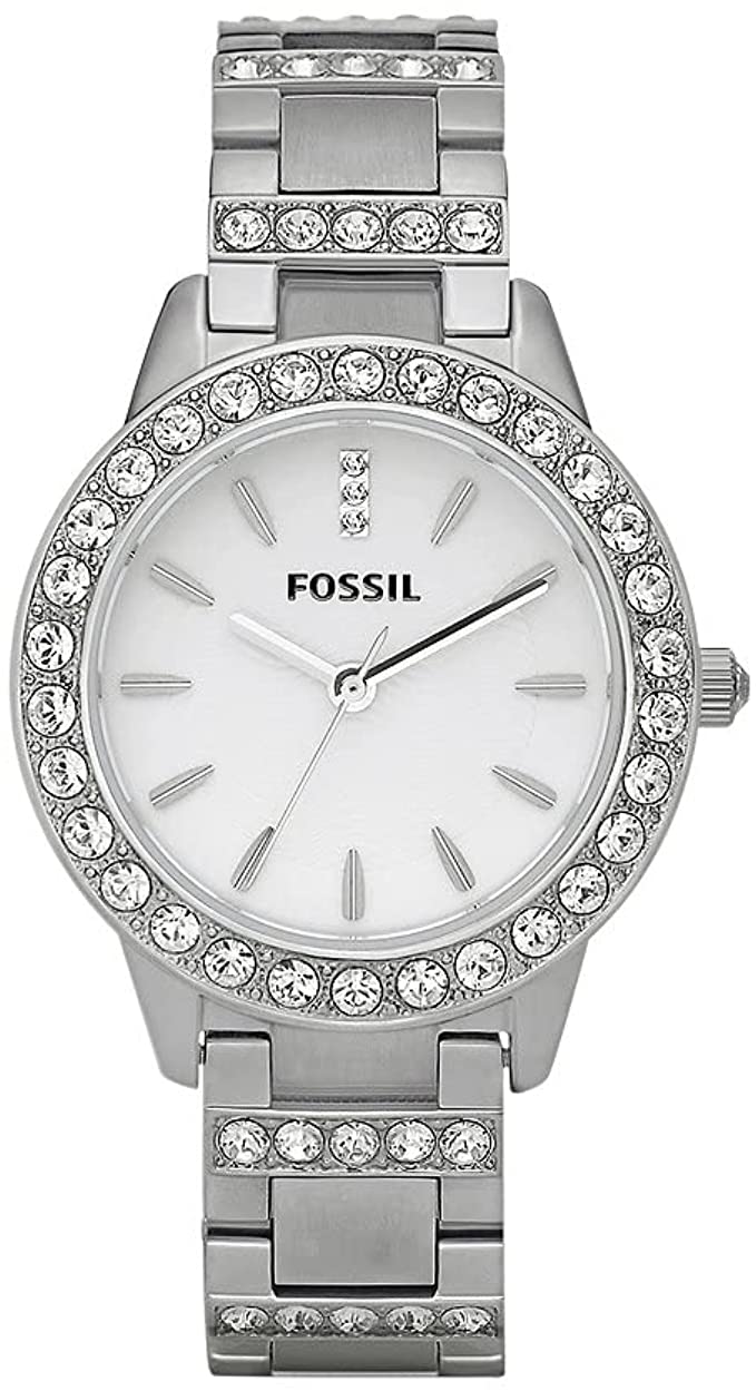 Fossil Women's Jesse Stainless Steel Crystal-Accented Dress Quartz Watch