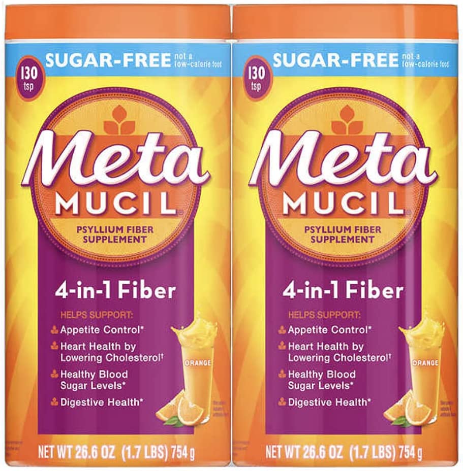 Meta Mucil Orange Sugar Free Smooth Texture Powder - 114 Doses