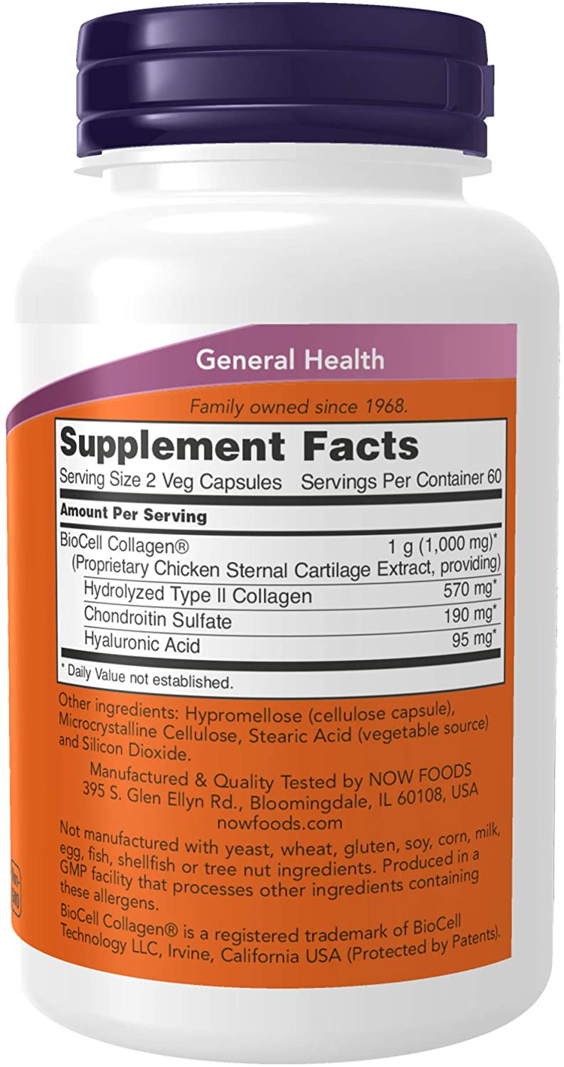 NOW Supplements BioCell Collagen Hydrolyzed Type II - 120 Tablet-2