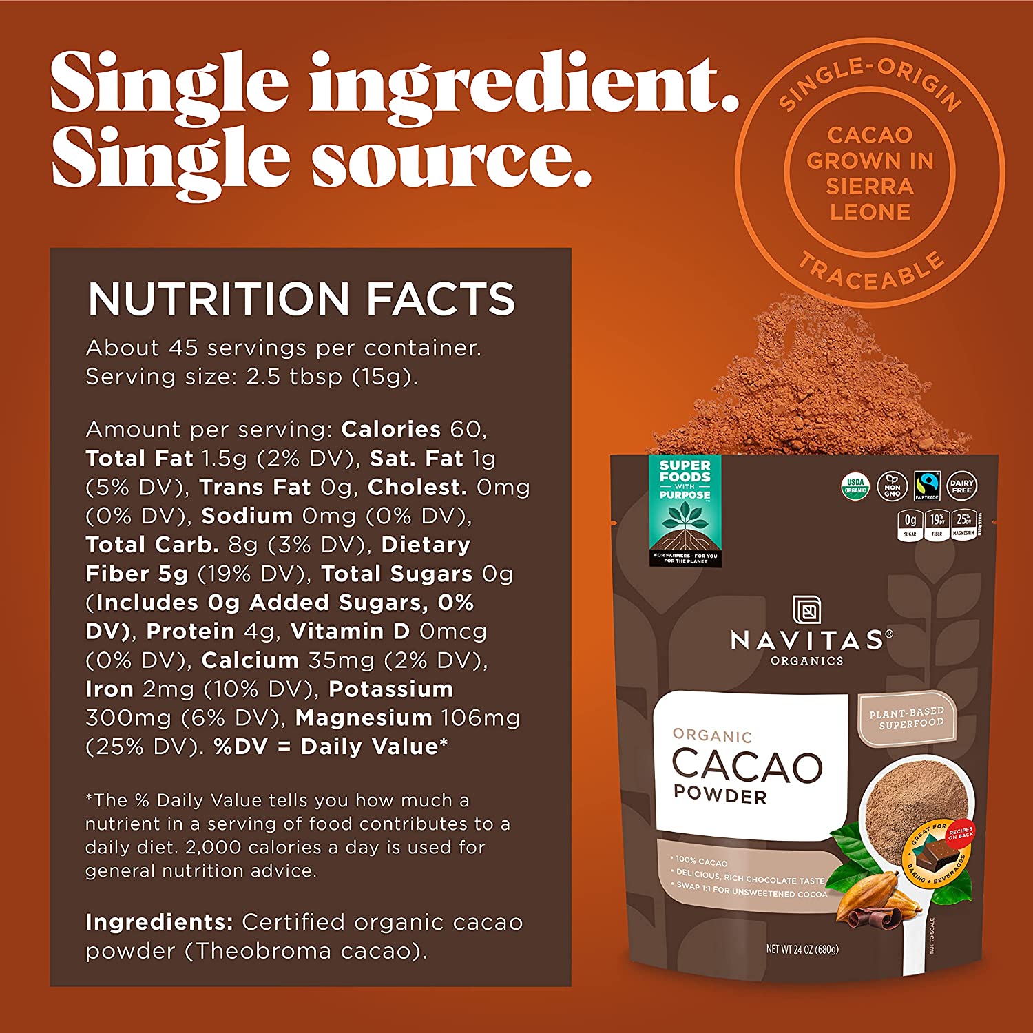 Navitas Organics Cacao Powder - 680 g-4