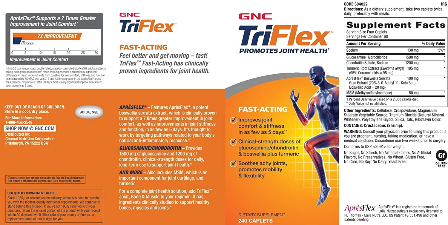 GNC TriFlex FastActing - 240 Tablet-3