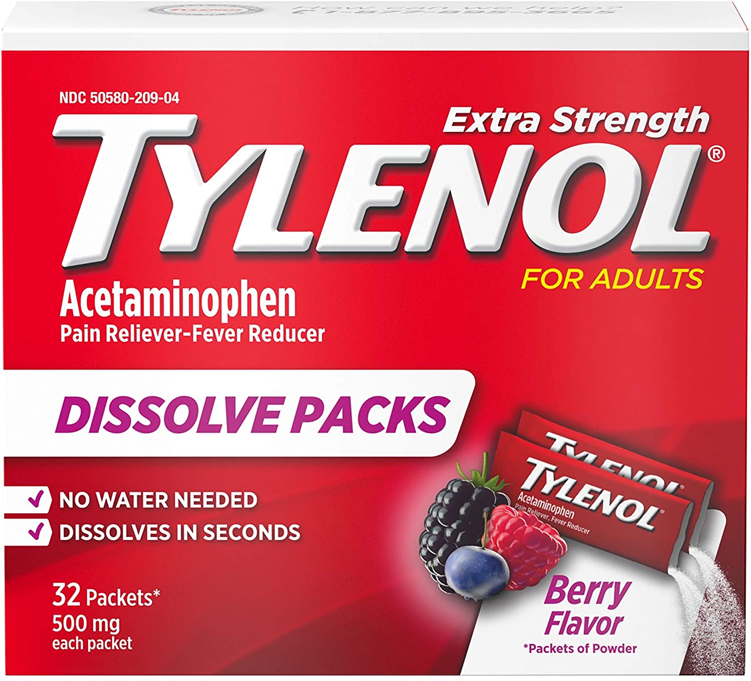 Tylenol Extra Strength Dissolve Packs - 32 Paket-0