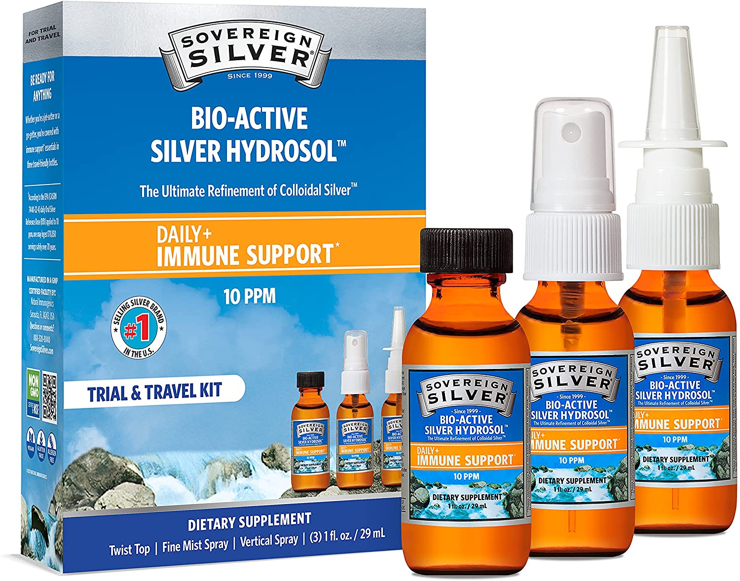 Sovereign Silver Bio-Active Silver Hydrosol - Trial & Travel Kit