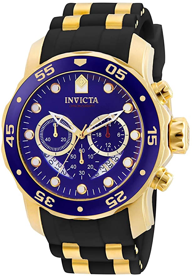Invicta Men's 6983 Pro Diver Collection Chronograph Blue Dial Black Polyurethane Watch-1