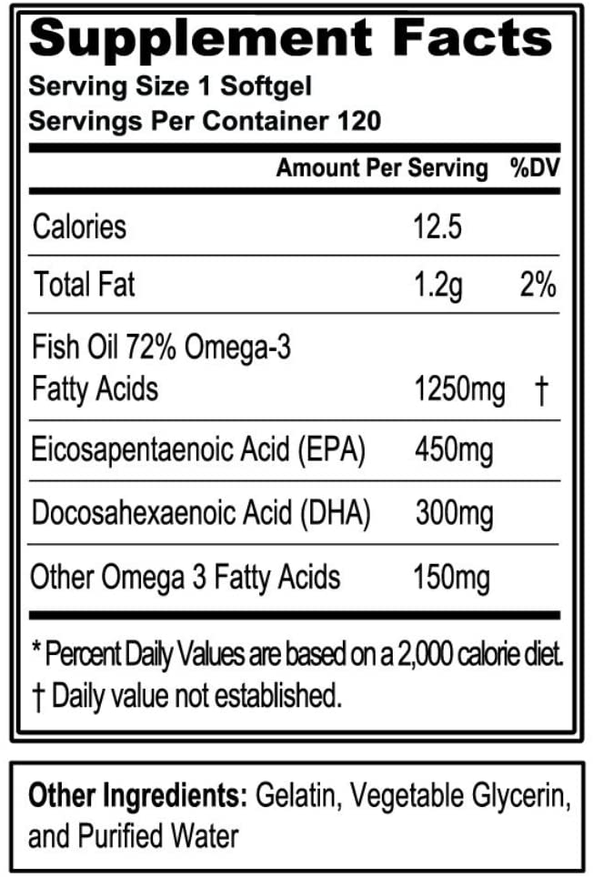 Evlution Nutrition Omega 3 Fish Oil 1250mg