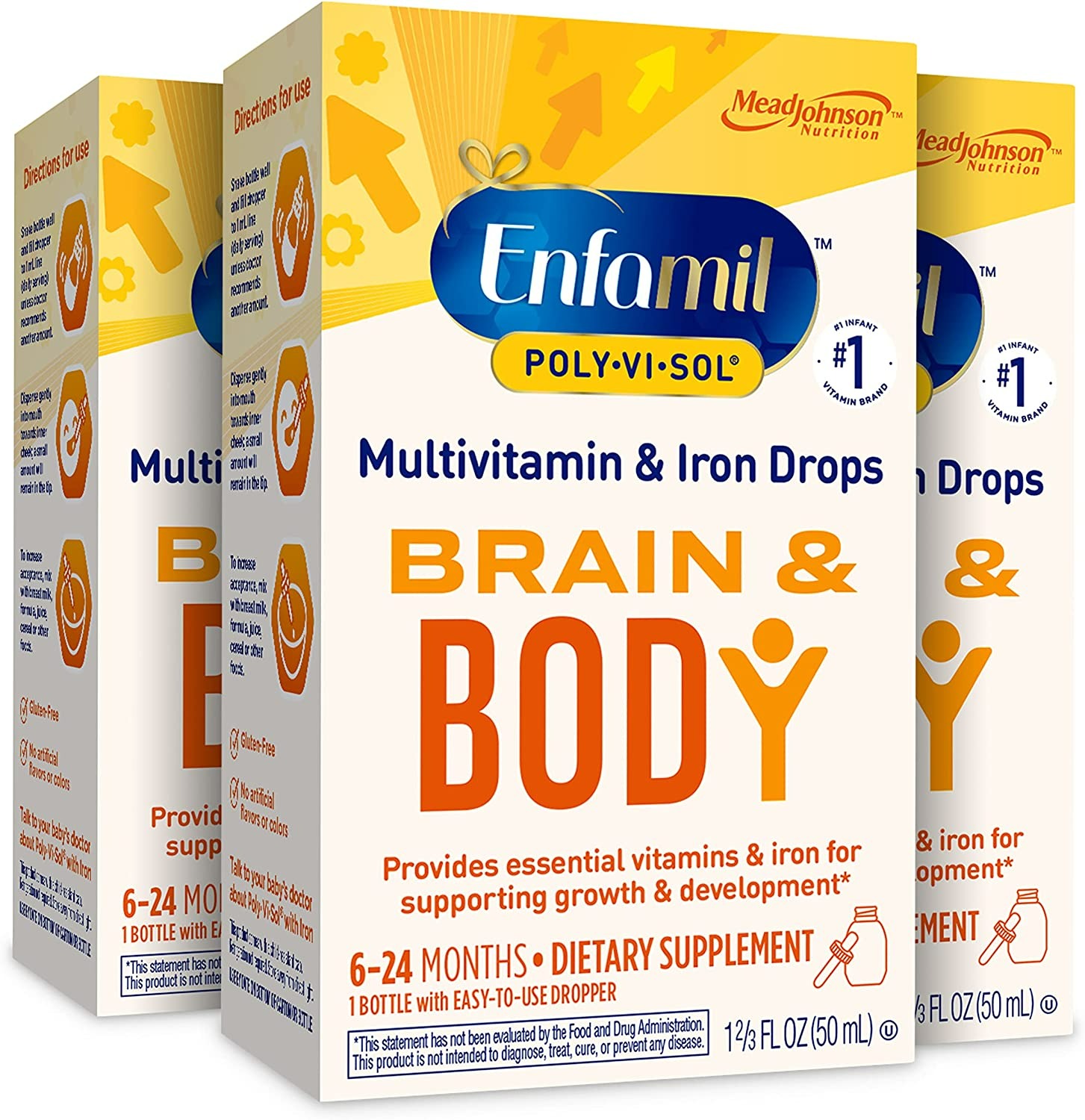 Enfamil Baby Vitamin Poly-Vi-Sol with Iron Multivitamin Supplement Drops - 50 Ml - 3'lü Paket-0