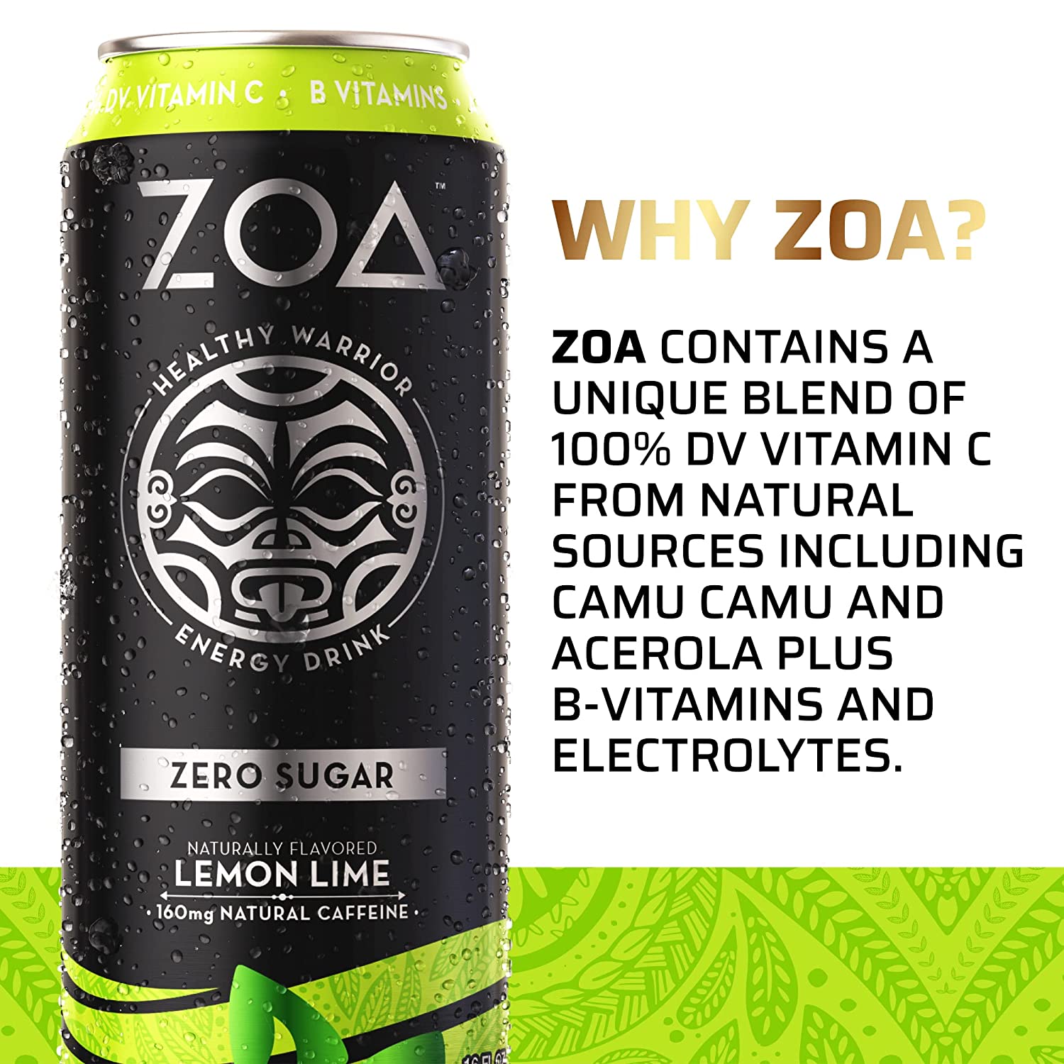 Zoa Zero Sugar Lemon Lime - 12 Pack-3