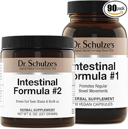 Dr. Schulze's Intestinal Formula #2 - 8 Oz and Intestinal Formula #1 Capsules - 90 Kapsül