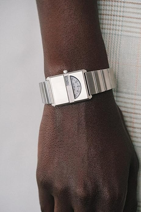 Breda 'Pulse Tandem' Silver and Metal Bracelet Watch, 26MM-2