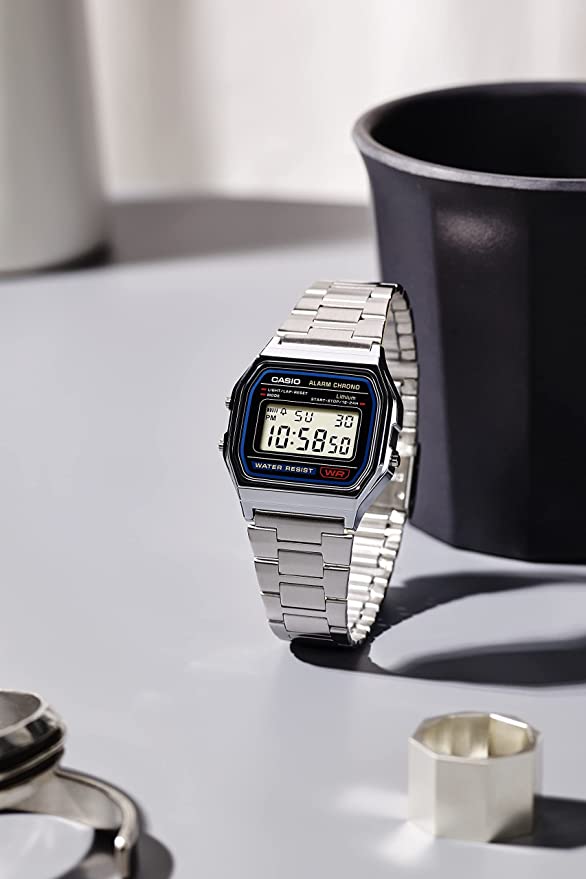 Casio Men's A158WA-1DF Stainless Steel Digital Watch-3