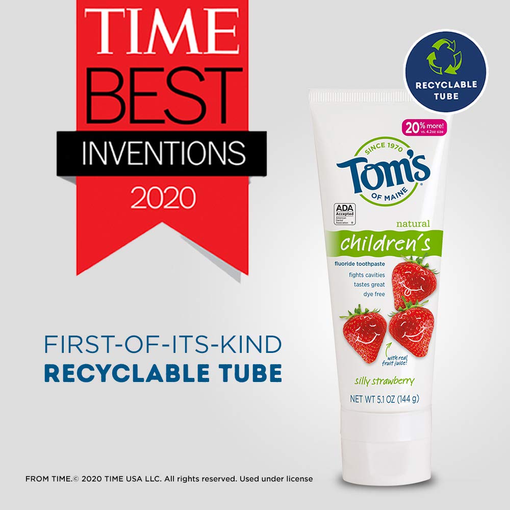 Tom's of Maine Natural Children's Fluoride Toothpaste 5.1 oz - 3'lü Paket-1