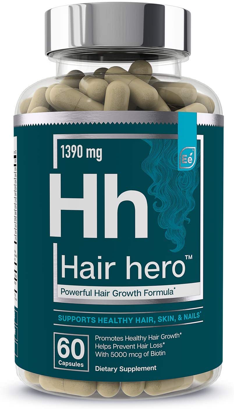 Hair Hero - Powerful Hair Growth Formula - Healthy Hair, Skin, and Nails - 5000 mcg Biotin