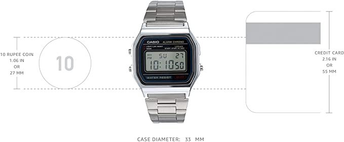 Casio Men's A158WA-1DF Stainless Steel Digital Watch-4