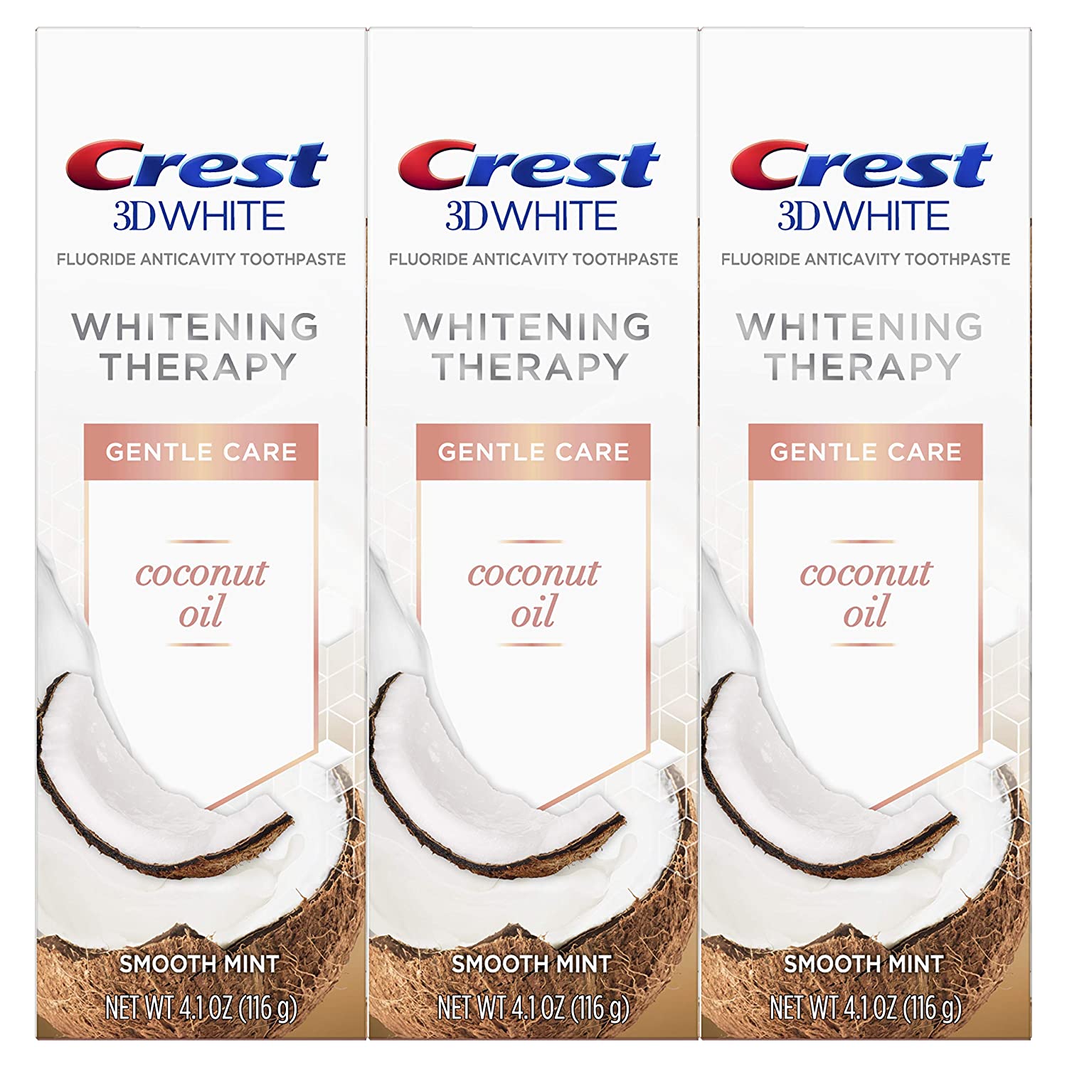 Crest Coconut Oil 3D White Toothpaste - 3'lü Paket