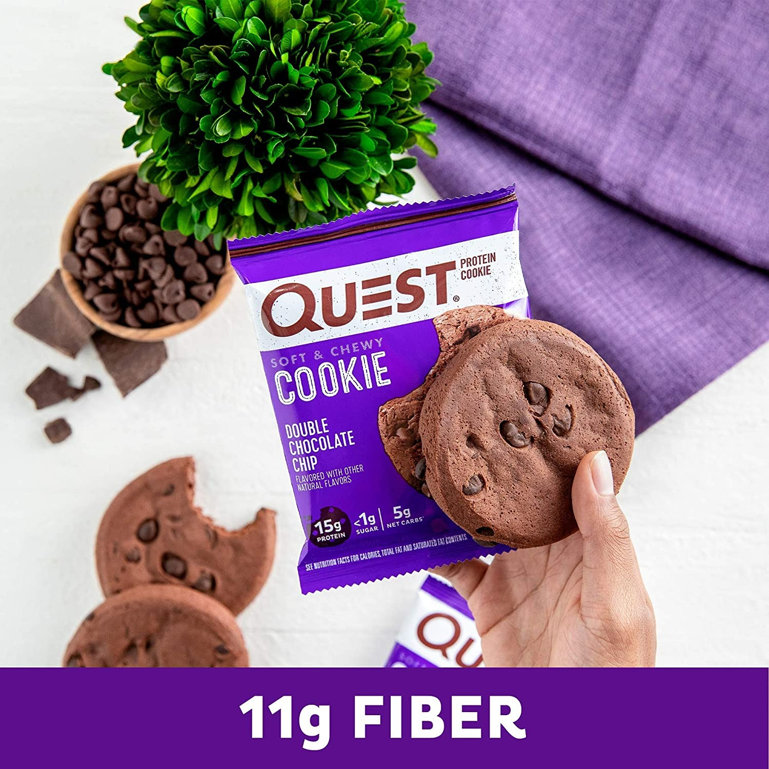 Quest Nutrition Double Chocolate Chip Protein Cookie - 12 Adet-1