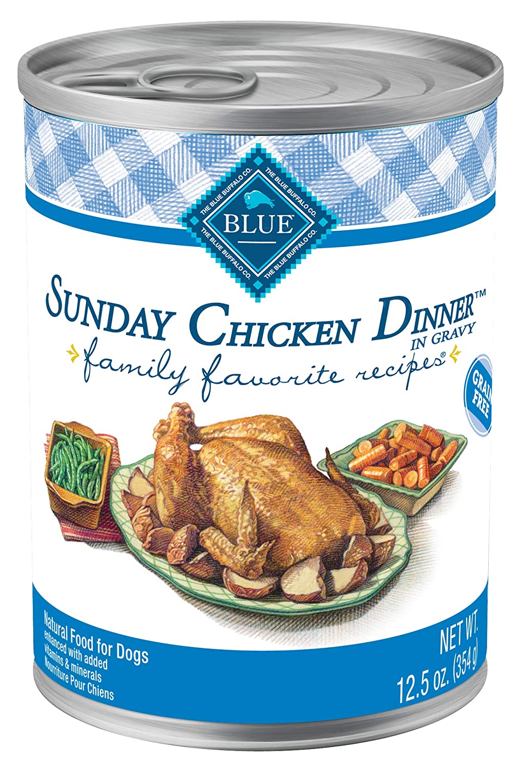 Blue Buffalo Family Favorites Natural Adult Wet Dog Food 12 Pack - 354 g-1