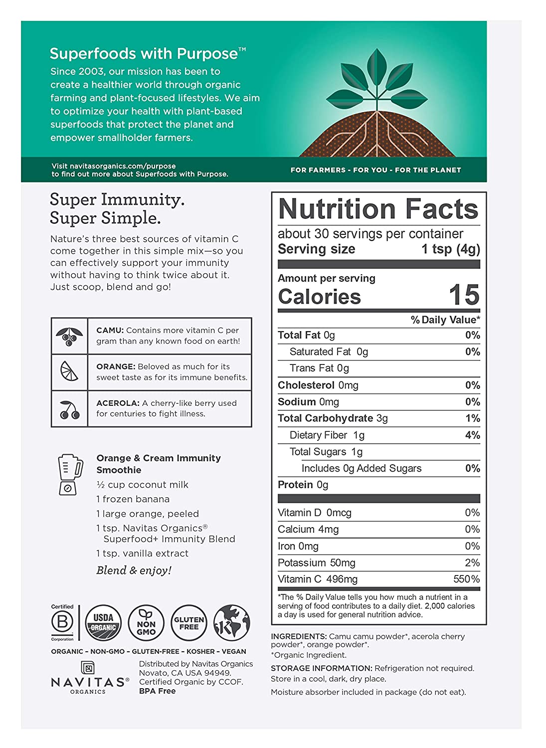 Navitas Organics Organic Superfood Immunity Blend - 120 g-1
