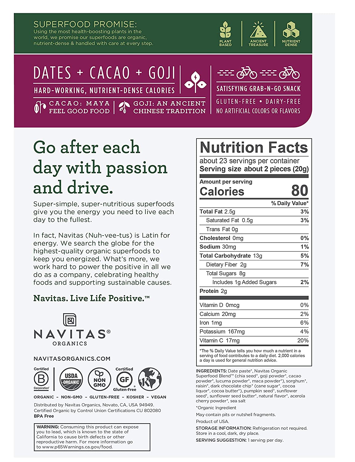 Navitas Organics Superfood Power Snacks - 454 g-3