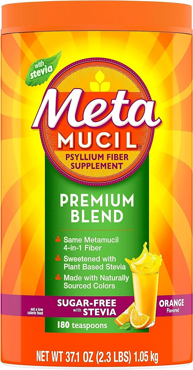 Metamucil Premium Blend, Daily Psyllium Fiber Powder Supplement - 180 Kullanımlık-0