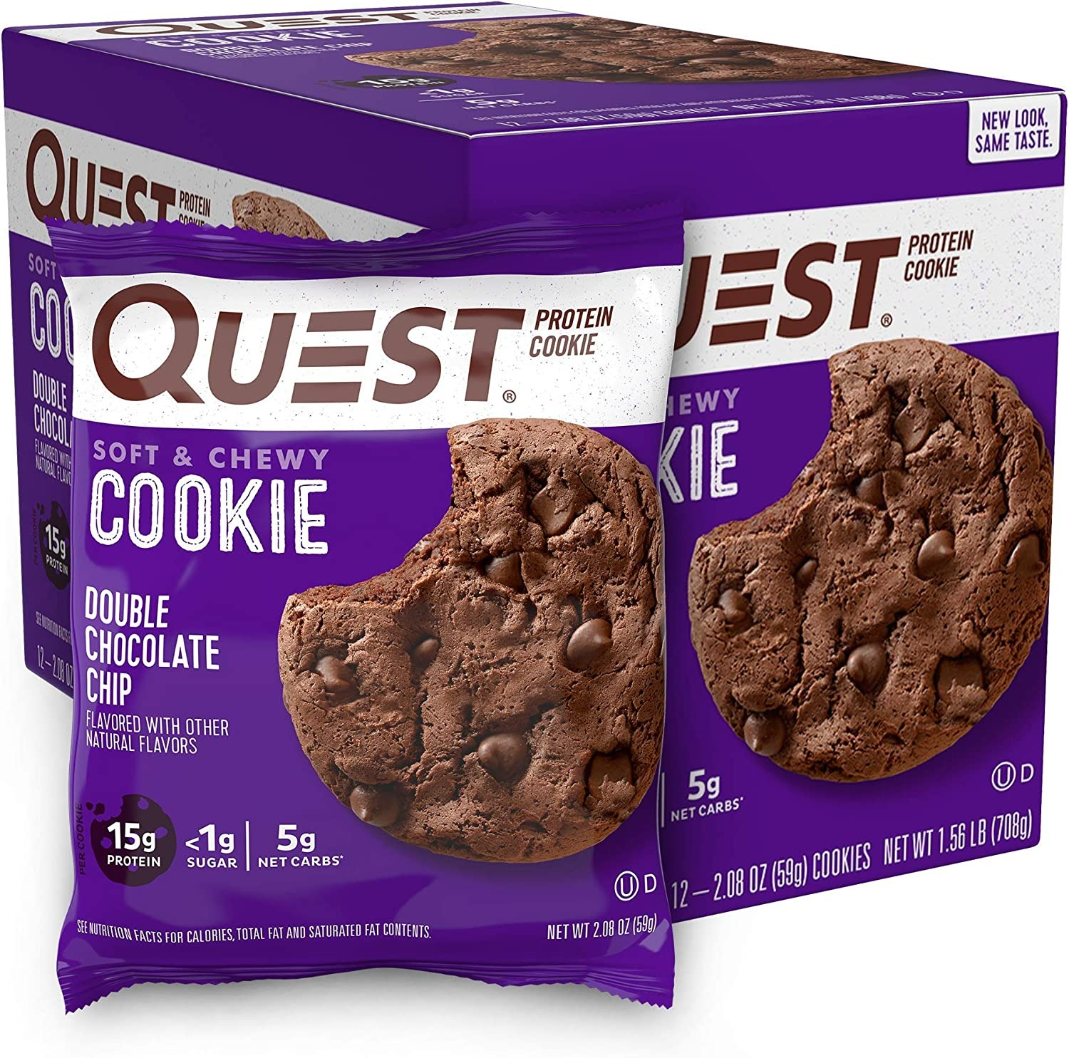 Quest Nutrition Double Chocolate Chip Protein Cookie - 12 Adet-0