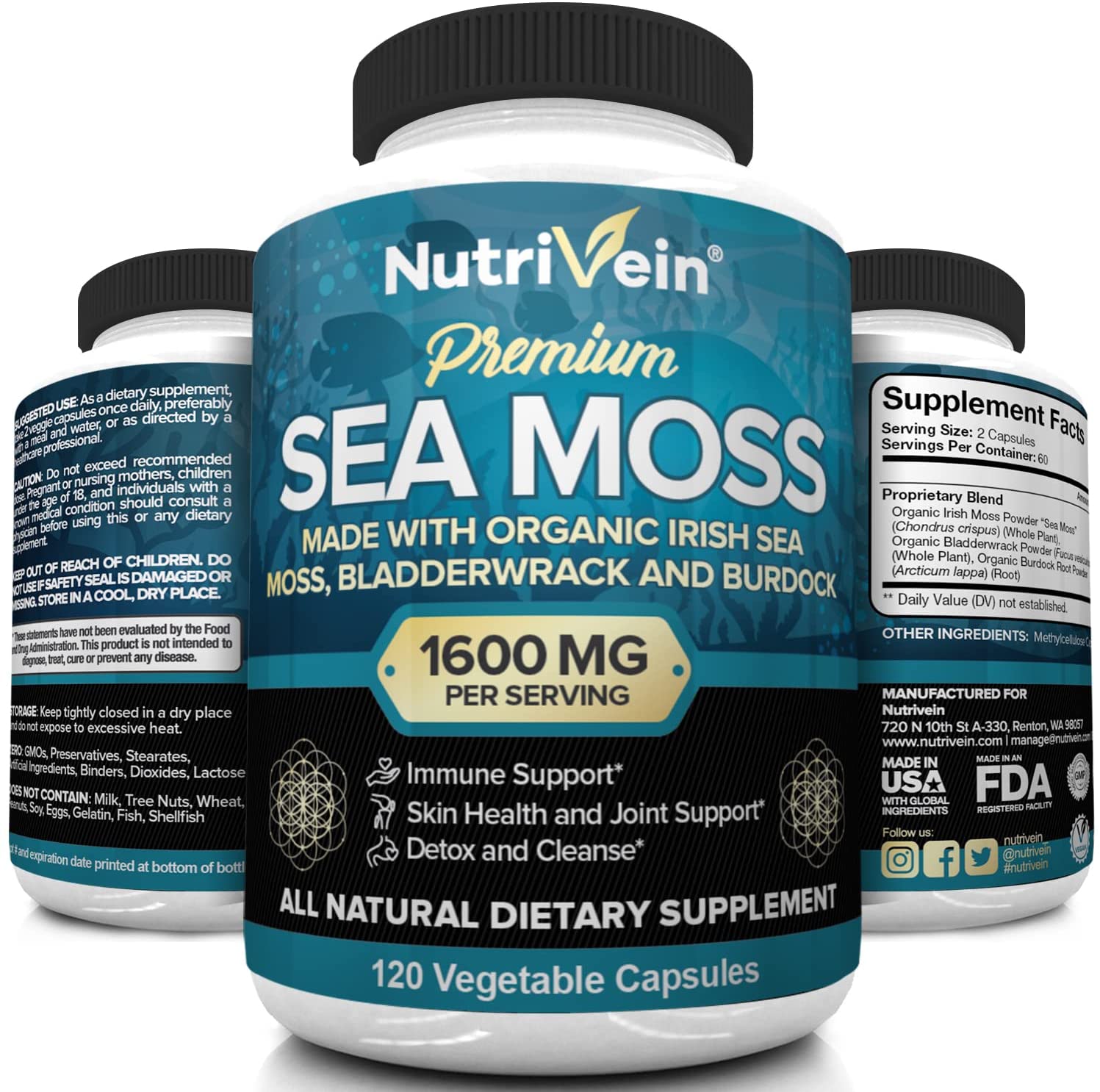 Nutrivein Sea Moss - 120 Tablet-1