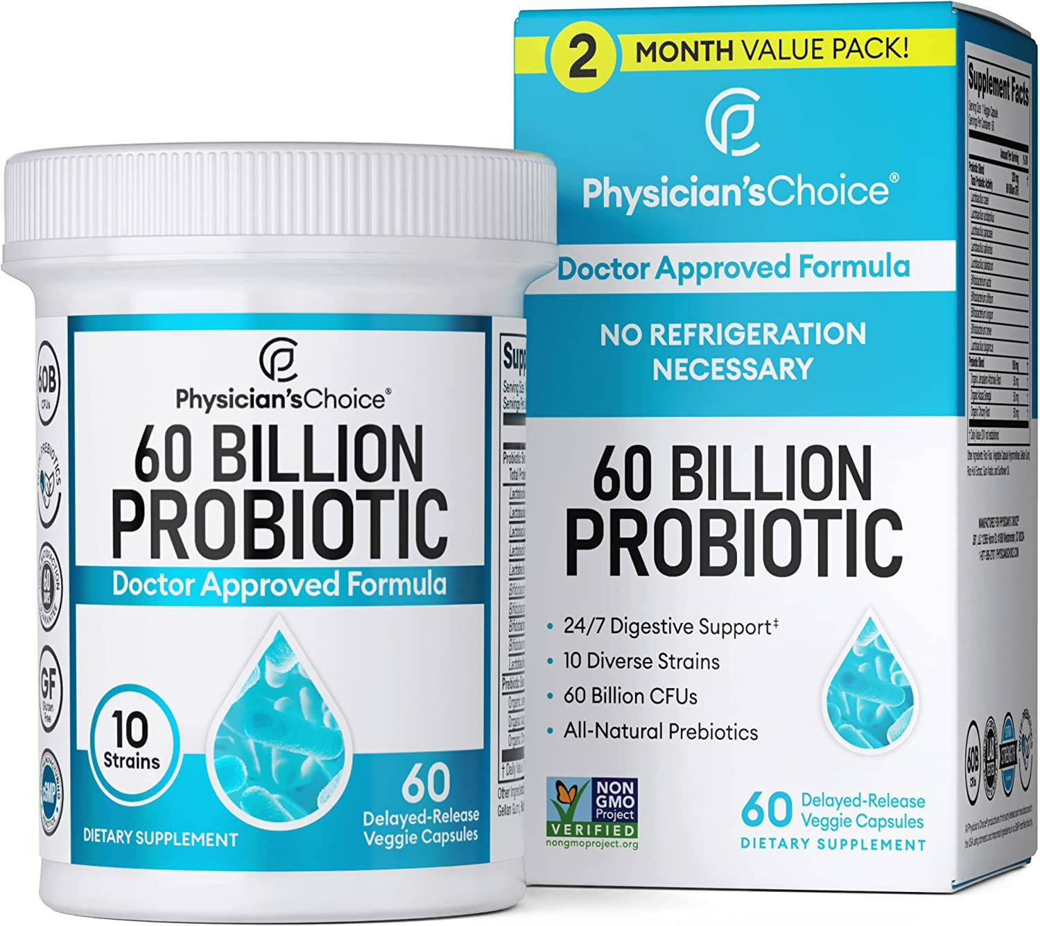 Physician's Choice Probiotics 60 Billion CFU - 10 Unique Strains - 2 Aylık-0