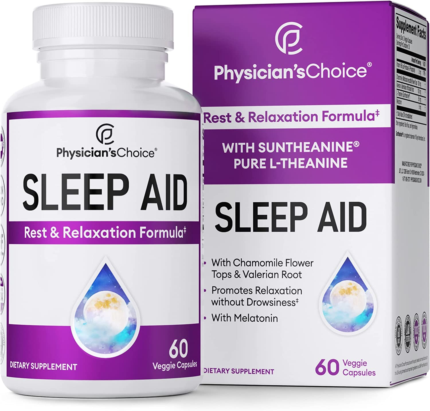 Physician's Choice Natural Effective Sleep Aid for Adults - Supports Deep Refreshing REM Sleep Fast-0