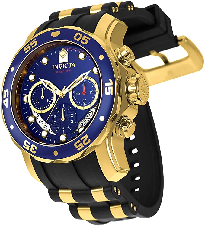 Invicta Men's 6983 Pro Diver Collection Chronograph Blue Dial Black Polyurethane Watch-4