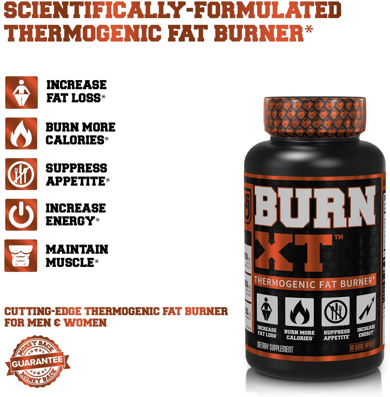 Burn-XT Thermogenic Fat Burner - Weight Loss Supplement, Appetite Suppressant, Energy Booster - Premium Fat Burning Acetyl L-Car-2