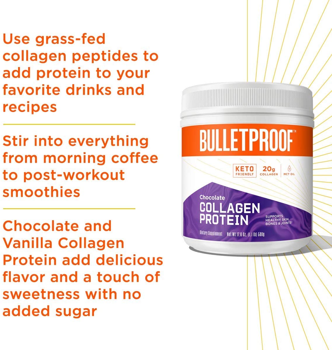 Bulletproof Chocolate Collagen Protein Powder - 500 g-2