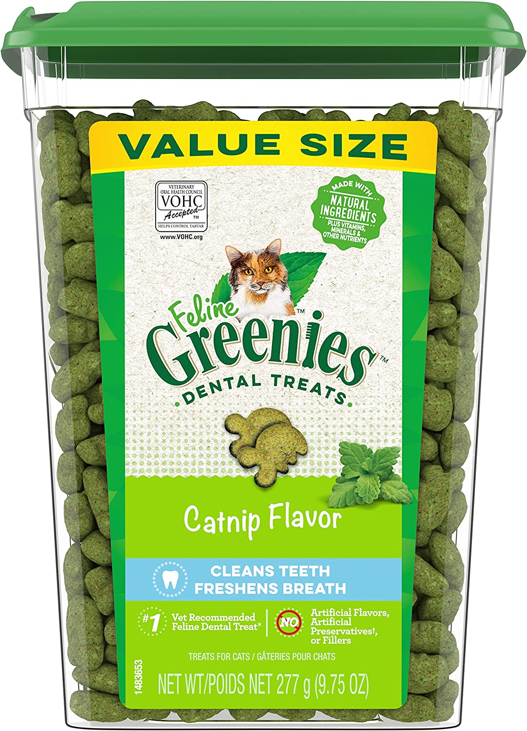 Greenies Feline Natural Dental Care Cat Treats - Catnip - 9.75 Oz-0