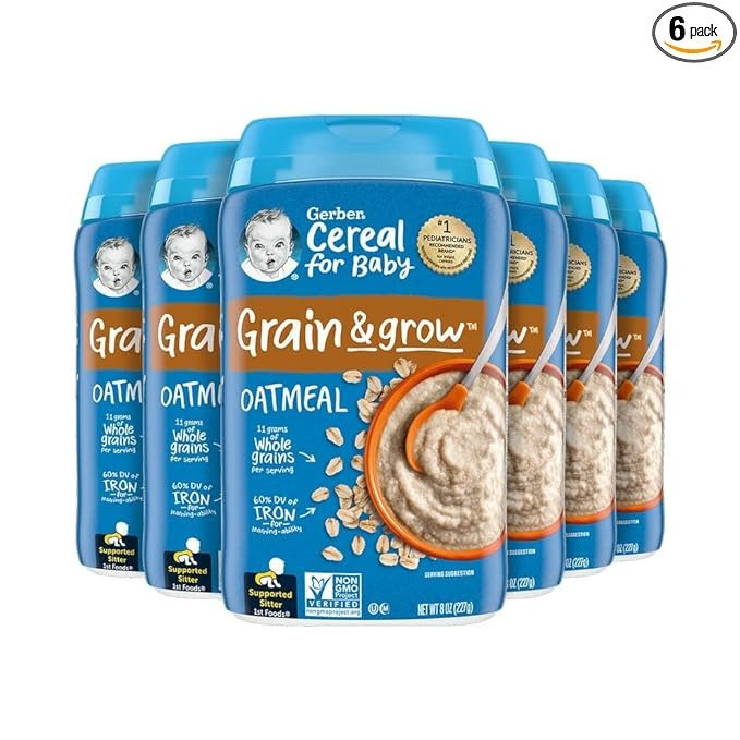 Gerber Baby Cereal 1st Foods Grain & Grow Oatmeal - 16 Oz - 6'lı Paket