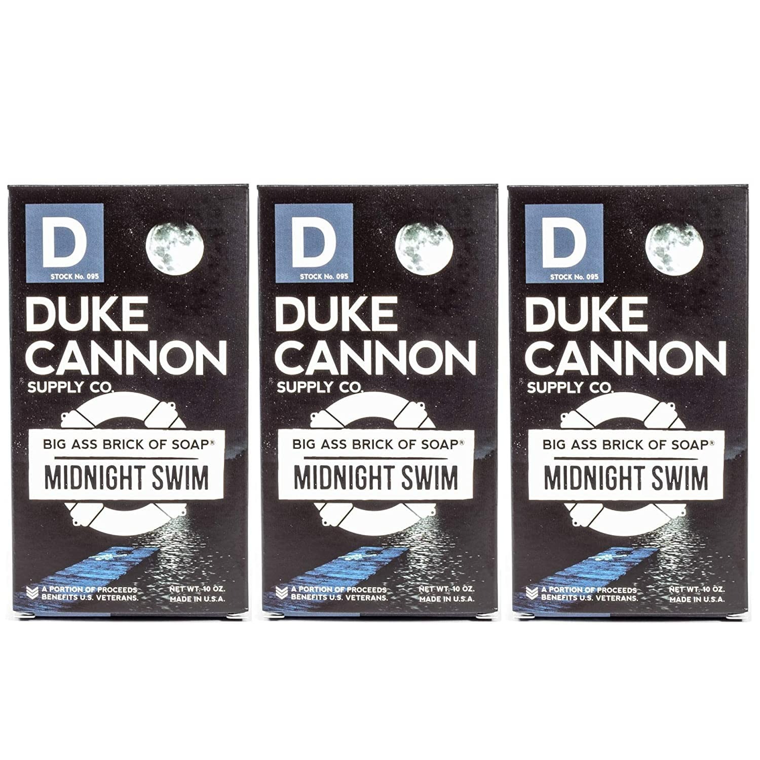 Duke Cannon Supply Co. Big Ass Brick of Soap Bar - Ocean & Green - 10 Oz - 3 Adet-0