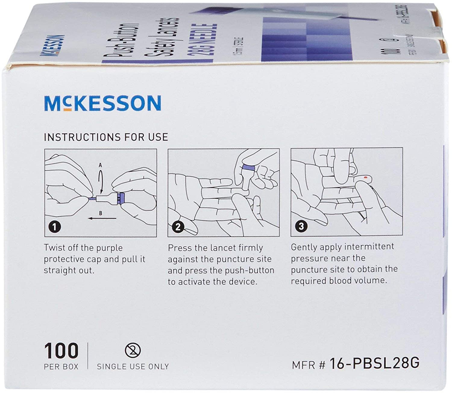Mckesson Push Button Safety Lancets - 100 Count-1