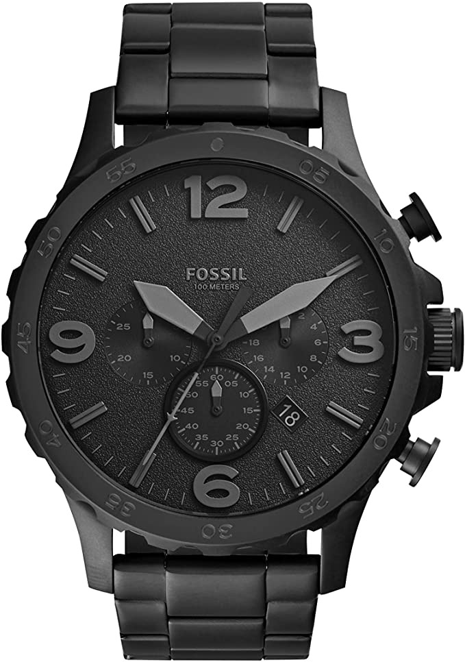 Fossil Men's Nate Stainless Steel Chronograph Quartz Watch-0