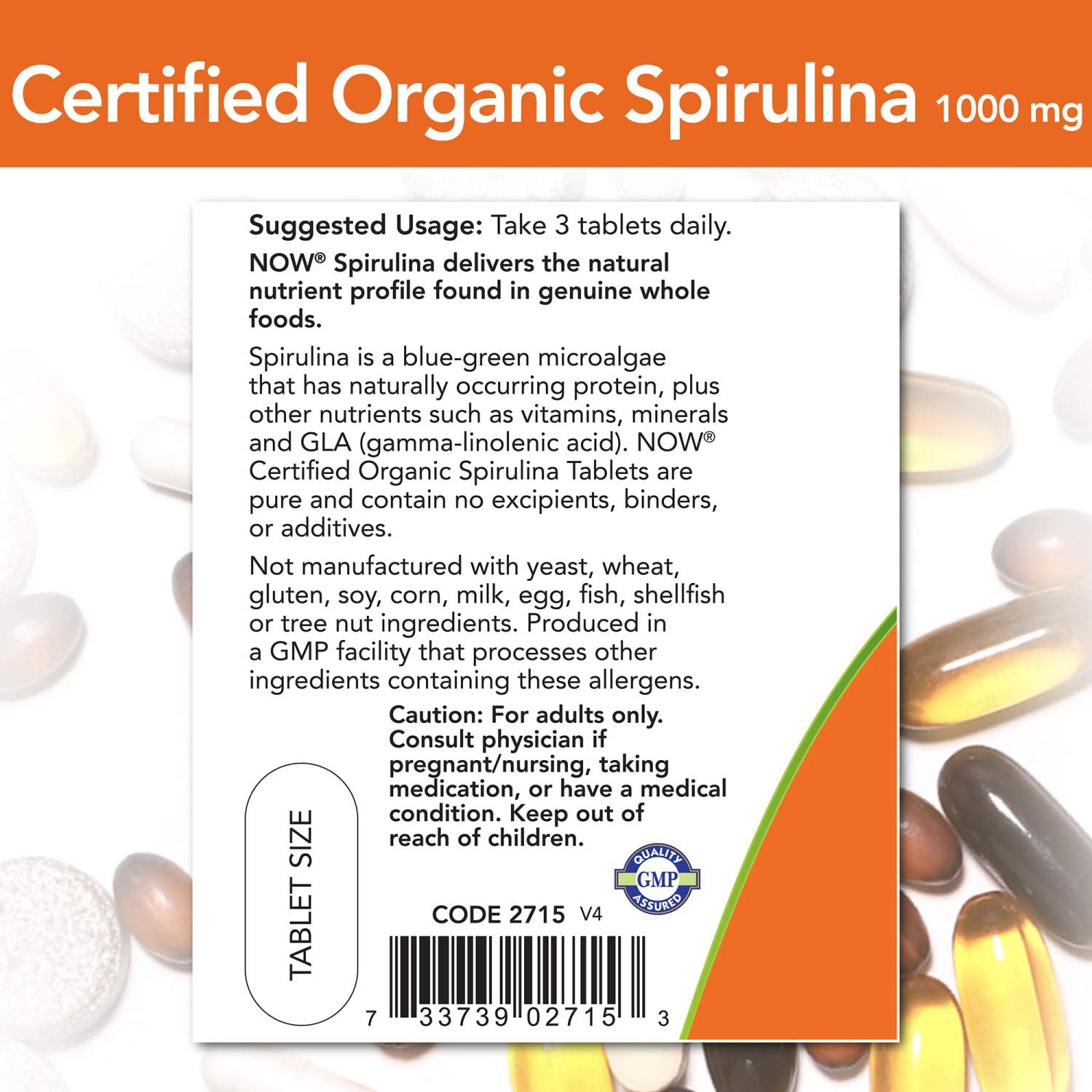 NOW Supplements Spirulina 1000 mg - 120 Tablet-2