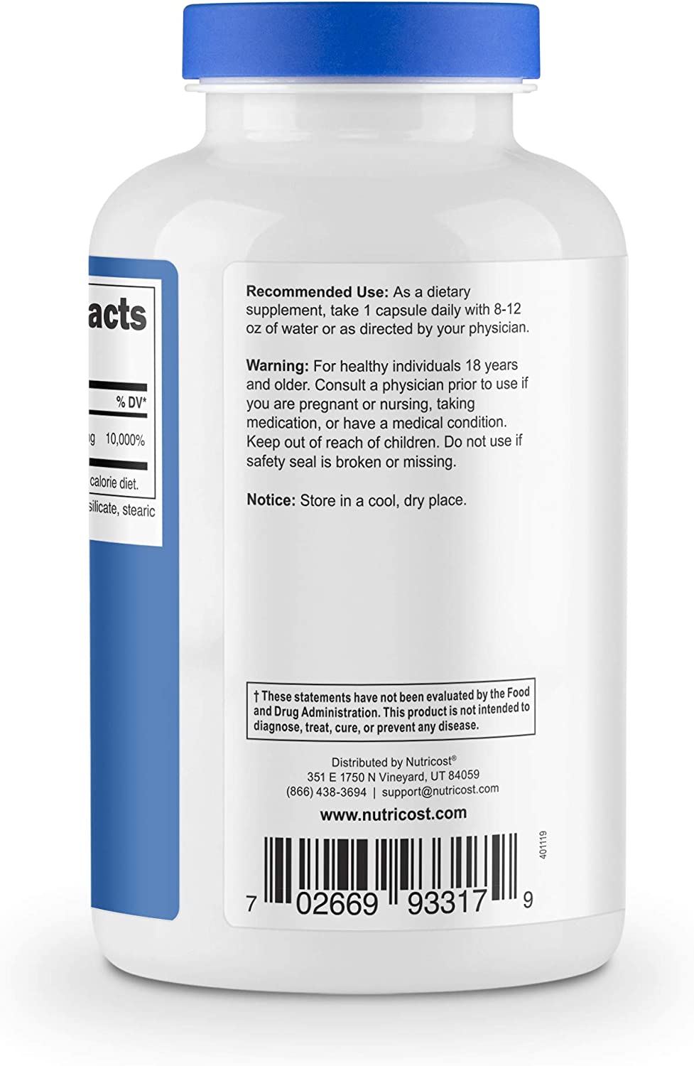 Nutricost Pantothenic Acid (Vitamin B5) 500mg - 240 Tablet-6