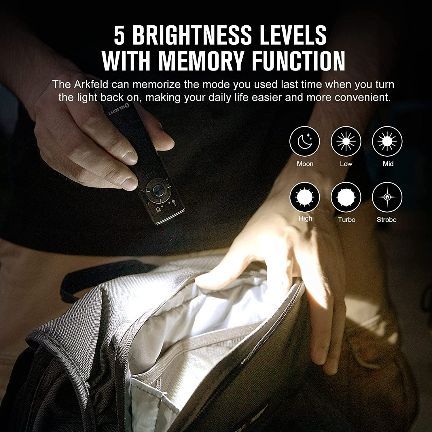 OLIGHT Arkfeld 1000 Lumens Dual Light Source EDC Flashlight - Black-2